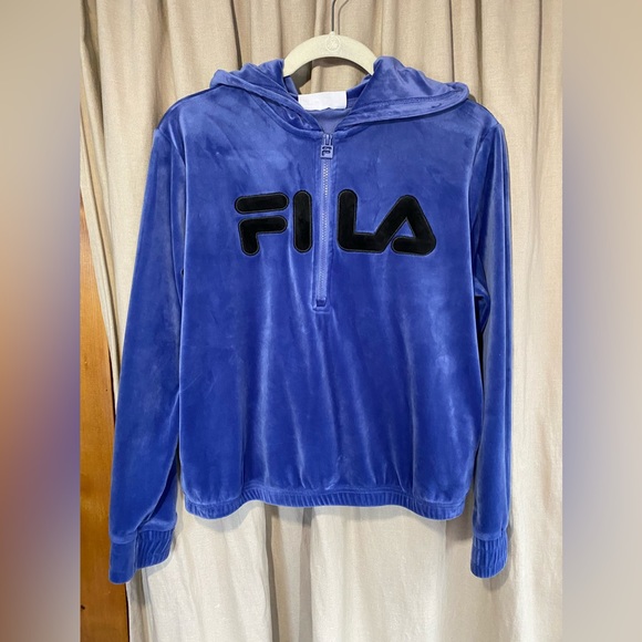 FILA Velour Crop 1/4 Zip Hoodie - Picture 15 of 16